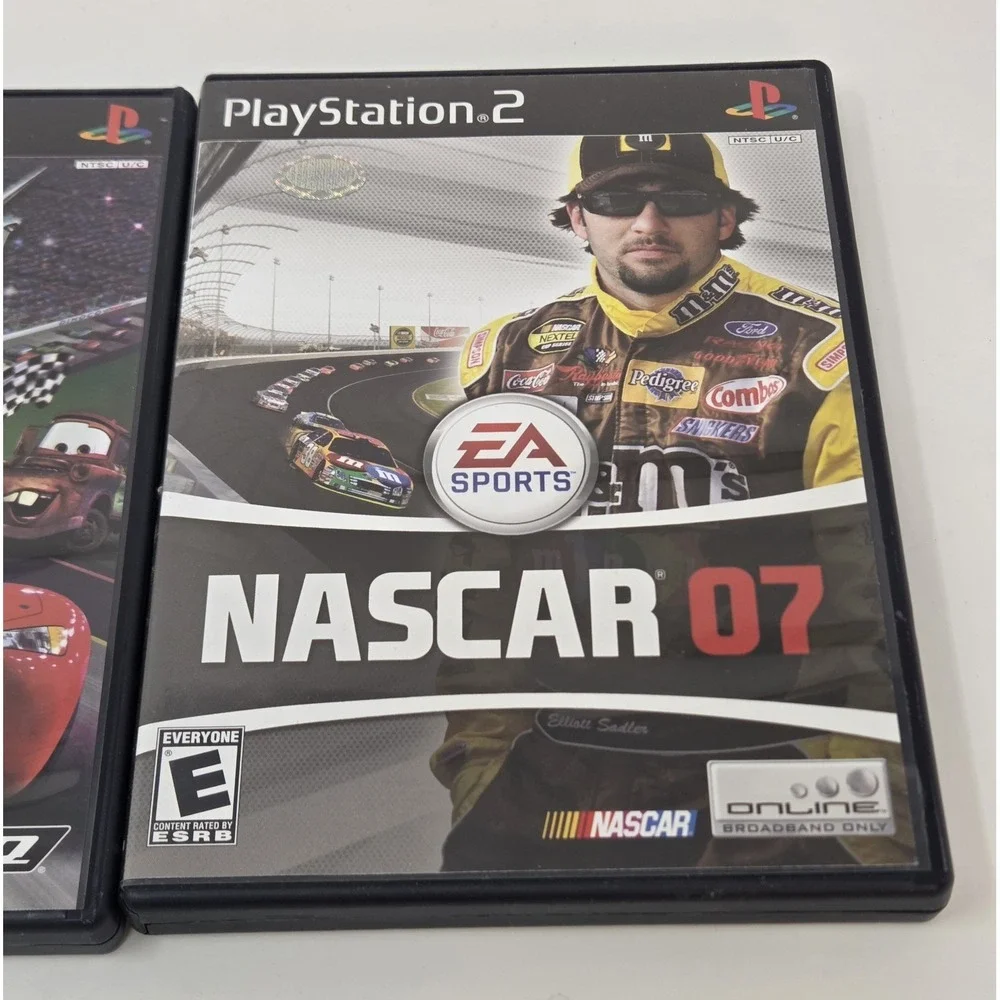 PS2 Racing Lot Disney Pixar Cars & EA Sports NASCAR 07 Complete CIB w Manual
